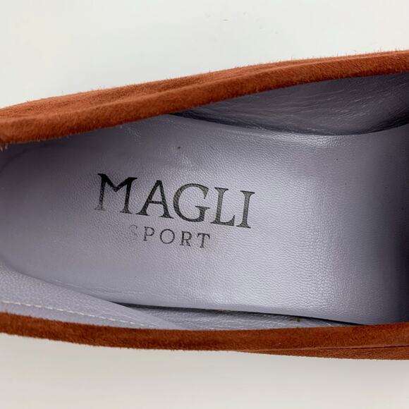 Bruno Magli Sport Flats Brown Suede Jeweled Embroidered Women's 9 - Picture 5 of 10